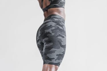 Nobull High-Rise 8" Plush Heather Women's Shorts Dark Grey Camo | Australia (DU7316)